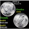 Image 1 : 1922-p Peace Dollar $1 Grades Choice Unc