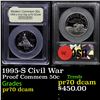 Image 1 : Proof . 1995-S Civil War Modern Commem Half Dollar 50c Grades GEM++ Proof Deep Cameo