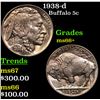 Image 1 : 1938-d Buffalo Nickel 5c Grades GEM++ Unc