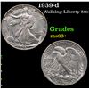 Image 1 : 1939-d Walking Liberty Half Dollar 50c Grades Select+ Unc