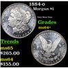 Image 1 : 1884-o Morgan Dollar $1 Grades Choice+ Unc