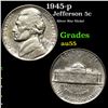 1945-p Jefferson Nickel 5c Grades Choice AU