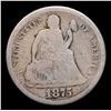 Image 2 : 1875-s Seated Liberty Dime 10c Grades f, fine