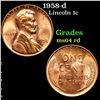 Image 1 : 1958-d Lincoln Cent 1c Grades Choice Unc RD