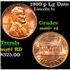 1960-p Lg Date Lincoln Cent 1c Grades GEM++ RD