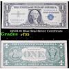 1957B $1 Blue Seal Silver Certificate Grades vf++