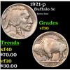 Image 1 : 1921-p Buffalo Nickel 5c Grades vf++