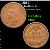 1881 Indian Cent 1c Grades vf++
