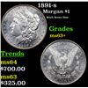 Image 1 : 1891-s Morgan Dollar $1 Grades Select+ Unc
