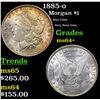 Image 1 : 1885-o Morgan Dollar $1 Grades Choice+ Unc