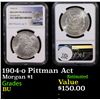 Image 1 : NGC 1904-o Morgan Dollar Pittman Act $1 Graded BU By NGC