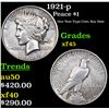 Image 1 : 1921-p Peace Dollar $1 Grades xf+