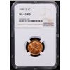 Image 2 : NGC 1948-s Lincoln Cent 1c Graded ms65 rd By NGC