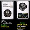 Image 1 : Proof NGC 1953 Franklin Half Dollar 50c Graded pr65 cam By NGC