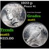 Image 1 : 1922-p Peace Dollar $1 Grades GEM Unc
