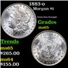 Image 1 : 1883-o Morgan Dollar $1 Grades GEM Unc
