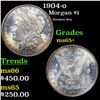Image 1 : 1904-o Morgan Dollar $1 Grades GEM+ Unc