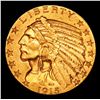 Image 2 : ***Auction Highlight*** 1915-p Gold Indian Half Eagle $5 Graded Select+ Unc By USCG (fc)