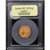 Image 4 : ***Auction Highlight*** 1915-p Gold Indian Half Eagle $5 Graded Select+ Unc By USCG (fc)