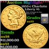 ***Auction Highlight*** 1853-c Gold Liberty Half Eagle Charlotte $5 Graded au55 By SEGS (fc)