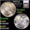 Image 1 : 1922-p Peace Dollar 1 Grades GEM+ Unc By SEGS