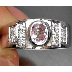 0.55ct Oval Light Violet Spinel White gold Vermeil Ring Size 7.5 (JEW-1264)