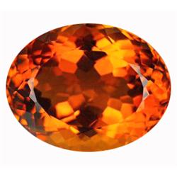 27.75ct  AAA Red Orange Oval Cut Citrine VVS (GEM-12881)