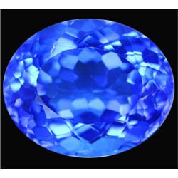 19.20ct Cornflower Blue Oval Cut Quartz VVS (GEM-12656)