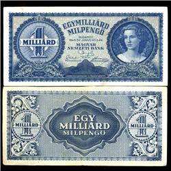 1946 Hungary 1Billion Pengo Note Hi Grade (COI-3901)