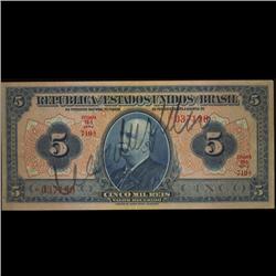 1922 Brazil 5 Reis Note Hi Grade (COI-1446)