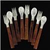 Image 1 : Mother of Pearl Rosewood Burl Fork Spoon Set (DEC-334)