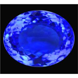 21.10ct Top Cornflower Blue Oval Cut Quartz (GEM-12836)