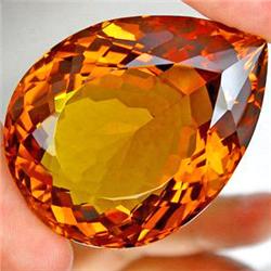 158.05ct  Shining  Pear  Honey Reddish Orange Citrine (GEM-12695)