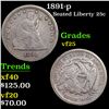 Image 1 : 1891-p Seated Liberty Quarter 25c Grades vf+