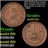 Image 1 : 1863 Philip Best Lager Beer Empire Brewery Wisconsin Civil War Token F-510C-1a1 1c Grades Select Unc