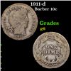 Image 1 : 1911-d Barber Dime 10c Grades g+