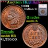 Image 1 : ***Auction Highlight*** 1903 Indian Cent 1c Graded ms66 rb By SEGS (fc)