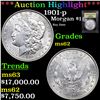 Image 1 : ***Auction Highlight*** 1901-p Morgan Dollar $1 Graded Select Unc By USCG (fc)