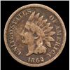 Image 2 : 1862 Indian Cent 1c Grades vg+