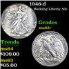 Image 1 : 1946-d Walking Liberty Half Dollar 50c Grades Select+ Unc