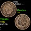 Image 1 : 1863 Indian Cent 1c Grades f+