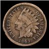 Image 2 : 1863 Indian Cent 1c Grades f+