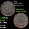 Image 1 : 1879 Indian Cent 1c Grades VF Details