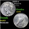 Image 1 : 1935-s Peace Dollar $1 Grades Select Unc