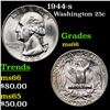 Image 1 : 1944-s Washington Quarter 25c Grades GEM+ Unc