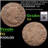 Image 1 : 1760 VOCE POPULI 1/2P, Stern Bust Colonial Half Cent 1/2c Nelson-9, Zelinka 6-C Graded f12 By SEGS