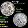 Image 1 : 1942-p Walking Liberty Half Dollar 50c Grades Choice+ Unc