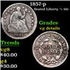 Image 1 : 1857-p Seated Liberty Half Dime 1/2 10c Grades vg details
