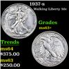 Image 1 : 1937-s Walking Liberty Half Dollar 50c Grades Select+ Unc