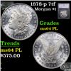 Image 1 : 1878-p 7tf Morgan Dollar $1 Graded ms64 PL By SEGS